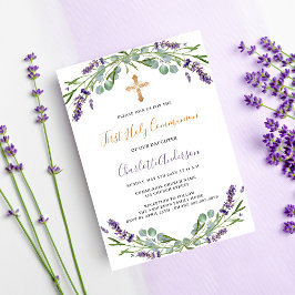 Lavender violet blommigts lyxunion Första kommissi Inbjudningar