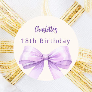 Lavender violet bockkräm Birthday Runt Klistermärke
