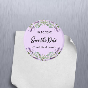 Lavender violet bröllop spara datum magnet