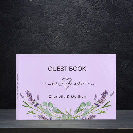 Lavender violet eucalyptus bröllop gästböcker