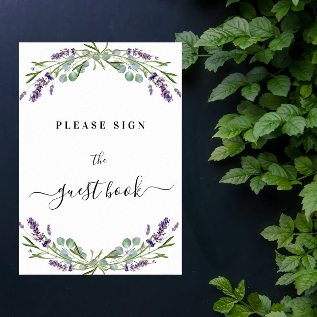 Lavender violet eucalyptus-skyltgäst bok poster (Skapare uppladdad)