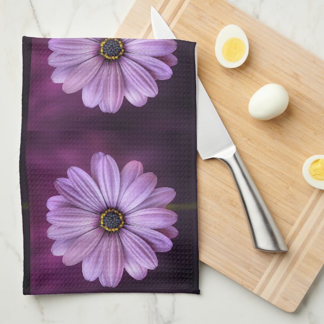 Lavender Violet Flowers Kökshandduk (Vikt i Fjärdedel)