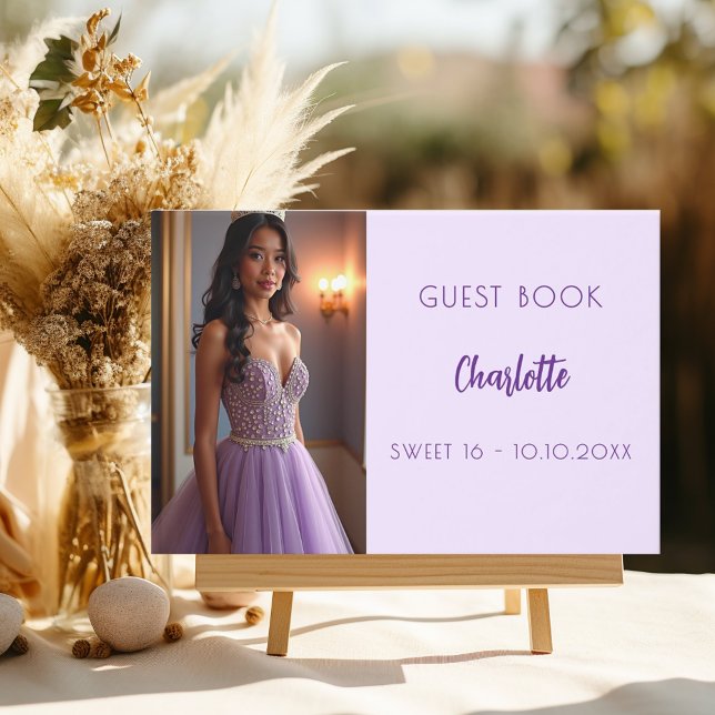 Lavender violet foto Sweet 16 Gästböcker (Skapare uppladdad)