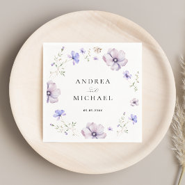Lavender Violet Lila Vår Wildblommor Bröllop Pappersservett