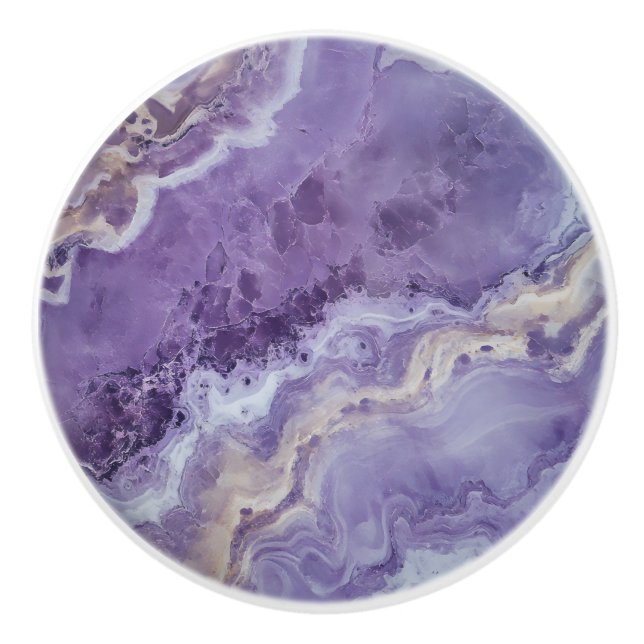 Lavender Violet Marble Mönster Knopp (Framsidan)