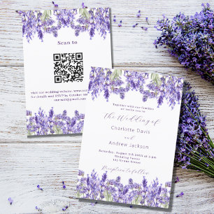 Lavender violet QR-OSA, närmare uppgifter om lyx b Inbjudningar