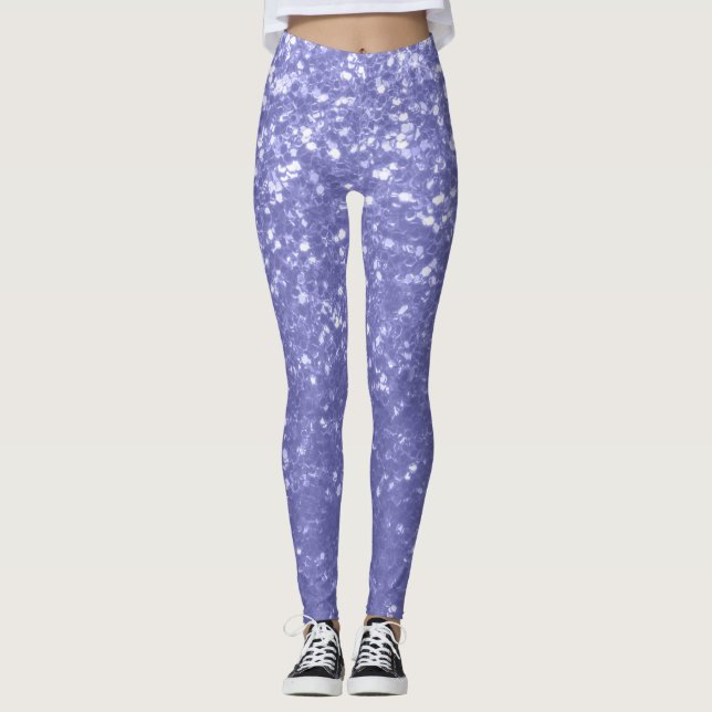 Lavender violet sparkles glitter bling leggings (Framsida)