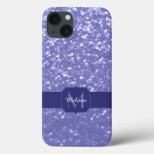 Lavender violet sparkles glitter bling Monogram
