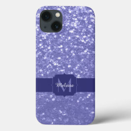 Lavender violet sparkles glitter bling Monogram
