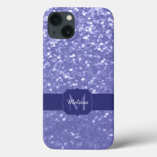 Lavender violet sparkles glitter bling Monogram