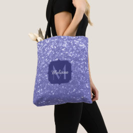 Lavender violet sparkles glitter bling Monogram Tygkasse