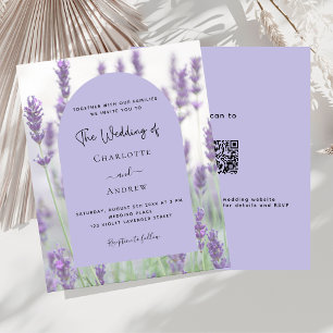 Lavender violett blommigt Arch QR OSA budget bröll
