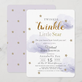 Lavender Virtuell babystövel för Ljusgul Little St Inbjudningar