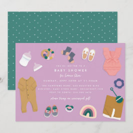 Lavender Visning Shower Inbjudningar