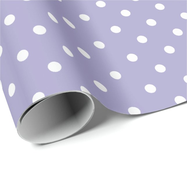 Lavender | Vita Polka-rotationsvarv Papper Presentpapper (Rullad Hörn)