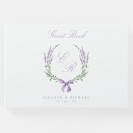 Lavender Wandeand & Bow Monogram Bröllop Gästböcker