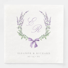 Lavender Wandeand & Bow Monogram Bröllop Pappersservett