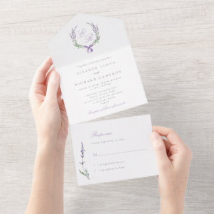 Lavender Wandeans Monogram och Bow Bröllop