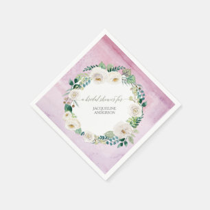 Lavender Wandec Rustic Alabaster Ro Blommigt Löv Pappersservett