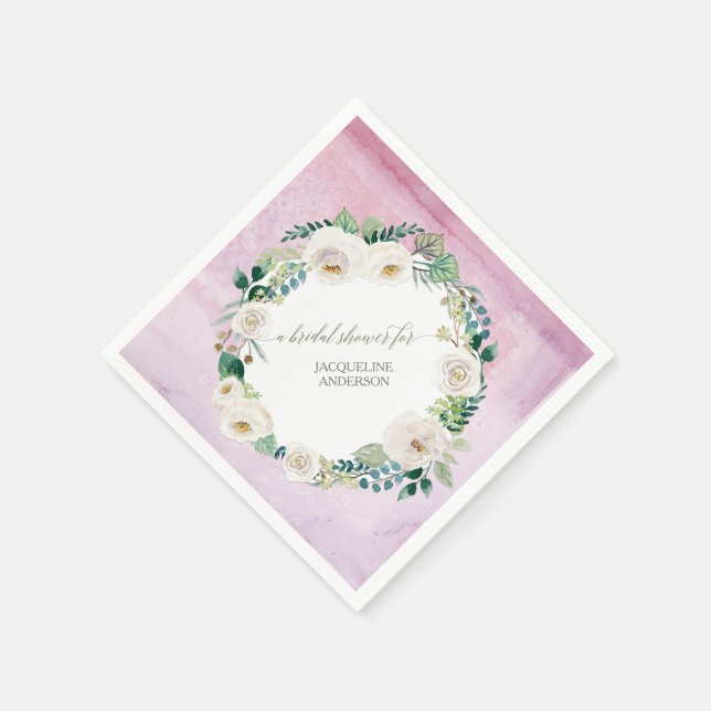 Lavender Wandec Rustic Alabaster Ro Blommigt Löv Pappersservett (Hörn)
