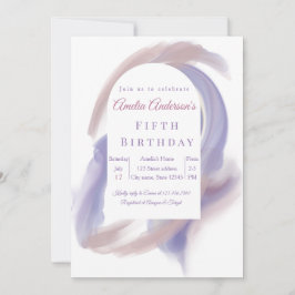 Lavender Watercolor Abstract  Birthday Invita Inbjudningar