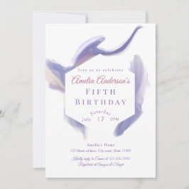 Lavender Watercolor Abstract Birthday Invitation Inbjudningar