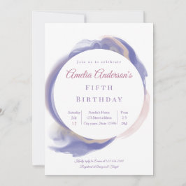 Lavender Watercolor Abstract Birthday Invitation Inbjudningar