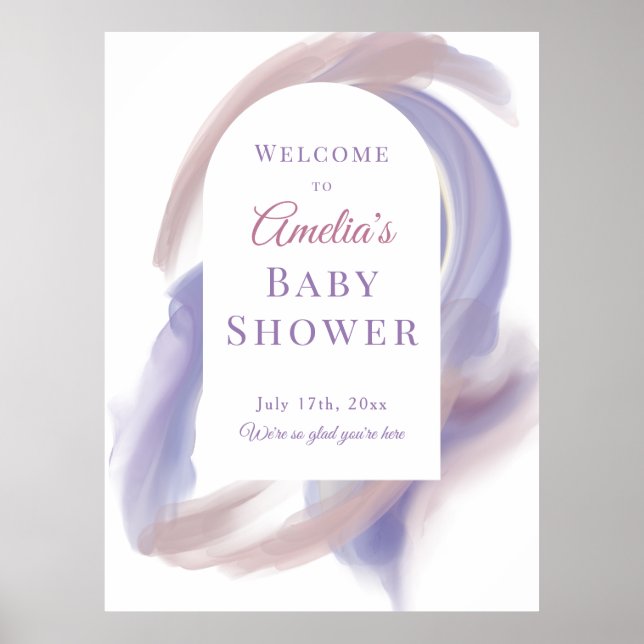 Lavender Watercolor Abstract Welcome Poster (Framsidan)