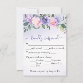 Lavender Watercolor Blommigt Bröllop OSA Kort