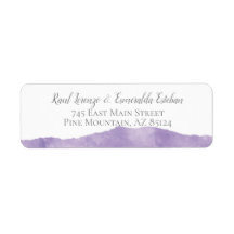Lavender Watercolor Bröllop Adressetiketter