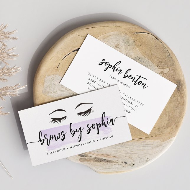 Lavender Watercolor Brow Services Visitkort (Skapare uppladdad)