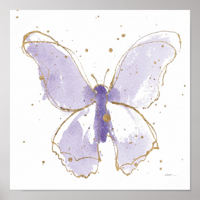 Lavender Watercolor Butterfly Poster (Framsidan)