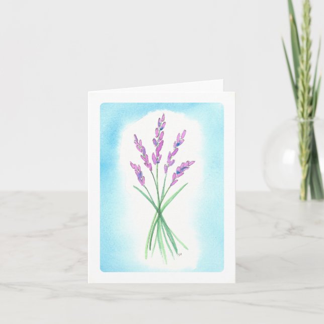Lavender Watercolor Card Kort (Framsida)
