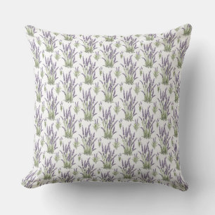 Lavender Watercolor ClipArt, Flora Mönster Kudde