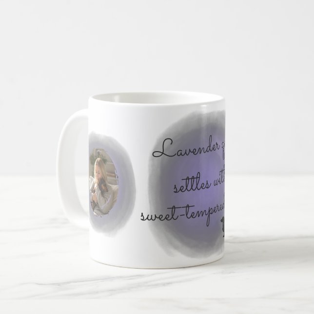 Lavender Watercolor Dachshund Custom Name Kaffemugg (Framsida vänster)