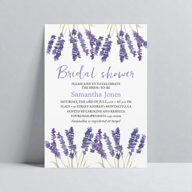 Lavender Watercolor Flowers Lila Möhippa Inbjudningar (Skapare uppladdad)