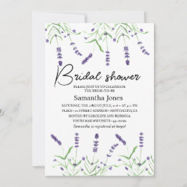 Lavender Watercolor Flowers Lila Möhippa Inbjudningar