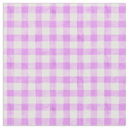 Lavender Watercolor Gingham Fabric Tyg
