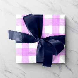 Lavender Watercolor Gingham Wrapping Papper Presentpapper