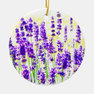 Lavender Watercolor Julgransprydnad Keramik