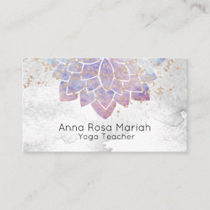 *~* Lavender Watercolor Mandala Glitter Andlig Visitkort