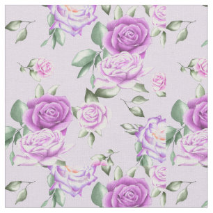 Lavender Watercolor Rosor Tyg