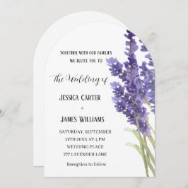 Lavender Watercolor Rustic Elegant bröllop Inbjudningar