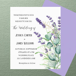 Lavender Watercolor Rustic Eucalyptus Bröllop