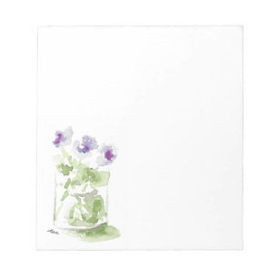 Lavender Watercolor Violes i Mason Burk Anteckningsblock