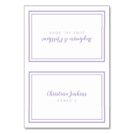 Lavender Wedding Custom Guest Place Card Bordsnummer