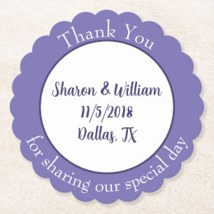 Lavender Wedding Favor Underlägg Papper