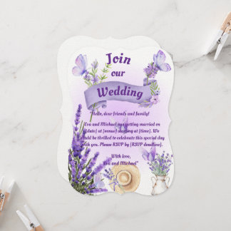 Lavender Wedding Invitation Inbjudningar