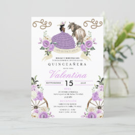 Lavender Westerna Ranch Cowgirl Quinceañera Inbjudningar