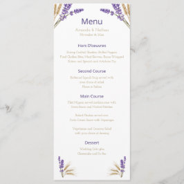 Lavender & Wheat Bröllop Menu Meny